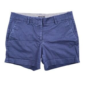 Nautica Womens Navy Blue Chino Shorts Size 6 Stretch Cotton Mid Rise Casual 884